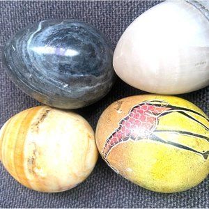 Vintage Marble Alabaster Eggs Various Colors handmade